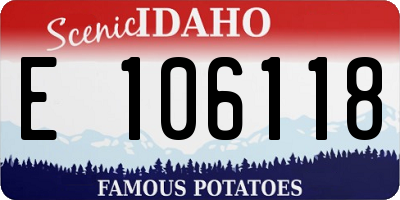 ID license plate E106118