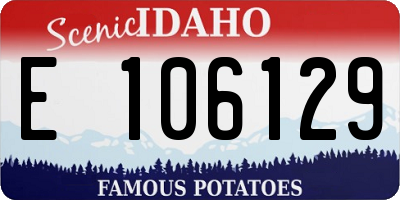 ID license plate E106129