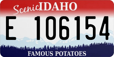 ID license plate E106154
