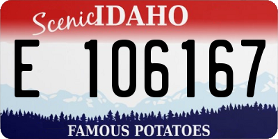 ID license plate E106167