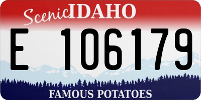 ID license plate E106179