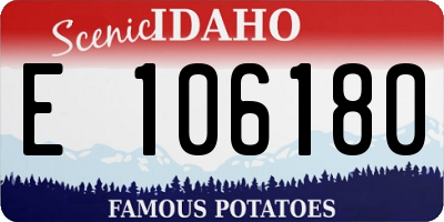 ID license plate E106180