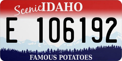 ID license plate E106192