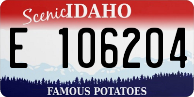 ID license plate E106204