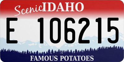 ID license plate E106215