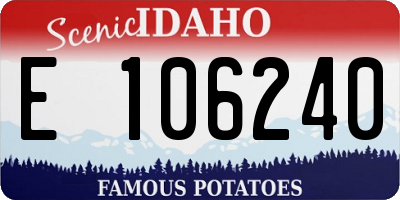 ID license plate E106240