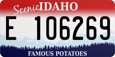 ID license plate E106269