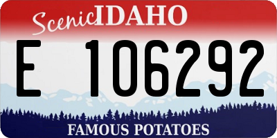 ID license plate E106292