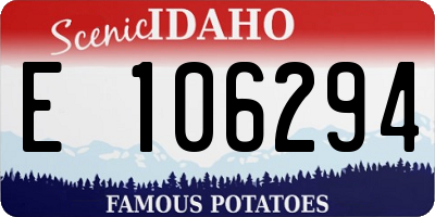 ID license plate E106294