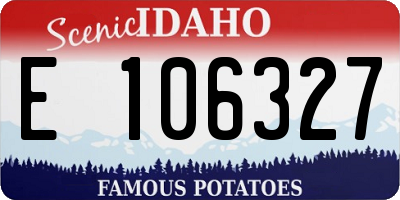 ID license plate E106327