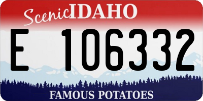 ID license plate E106332