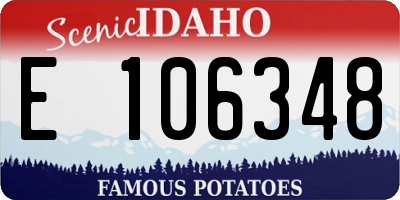ID license plate E106348