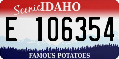 ID license plate E106354