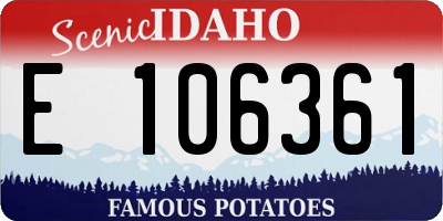 ID license plate E106361