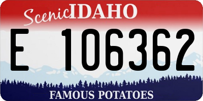 ID license plate E106362