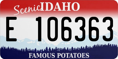 ID license plate E106363