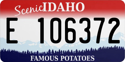 ID license plate E106372