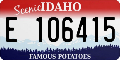 ID license plate E106415
