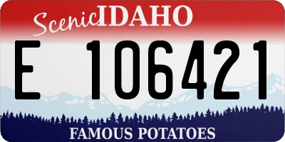 ID license plate E106421