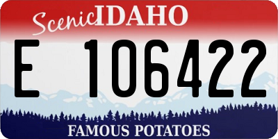 ID license plate E106422