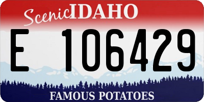 ID license plate E106429