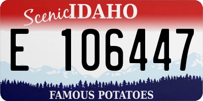 ID license plate E106447