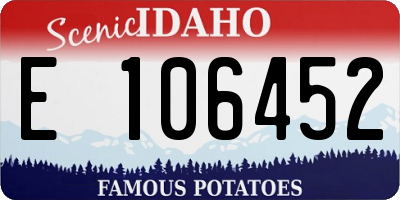 ID license plate E106452