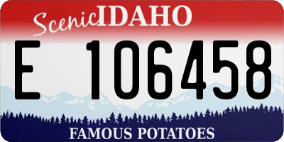 ID license plate E106458