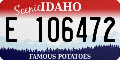 ID license plate E106472