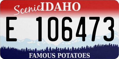 ID license plate E106473
