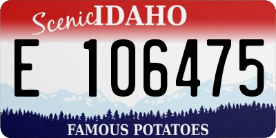 ID license plate E106475