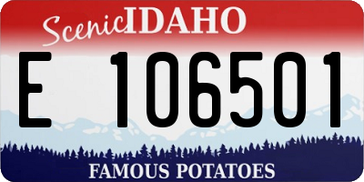 ID license plate E106501