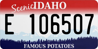 ID license plate E106507
