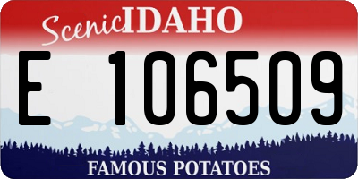 ID license plate E106509