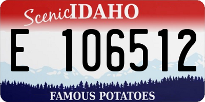 ID license plate E106512