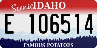 ID license plate E106514