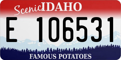 ID license plate E106531
