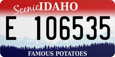 ID license plate E106535