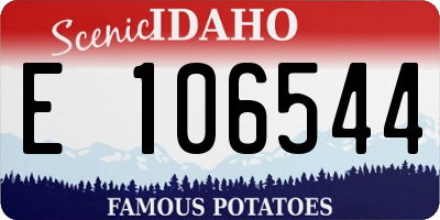 ID license plate E106544