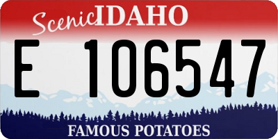 ID license plate E106547
