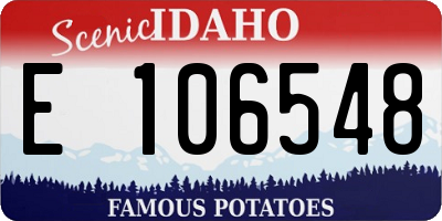 ID license plate E106548