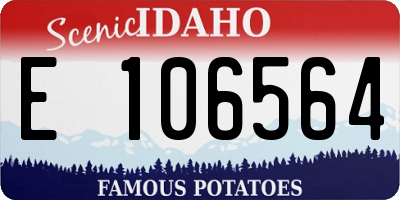 ID license plate E106564