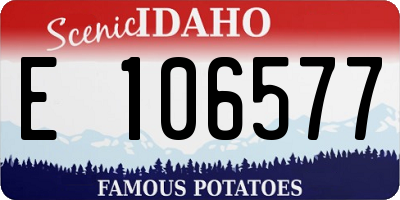ID license plate E106577