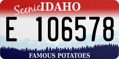 ID license plate E106578