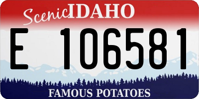 ID license plate E106581