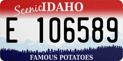 ID license plate E106589