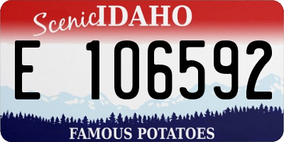 ID license plate E106592