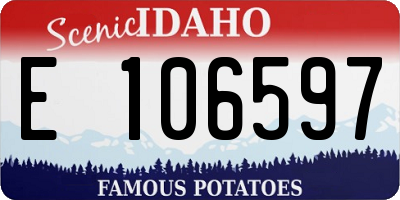 ID license plate E106597