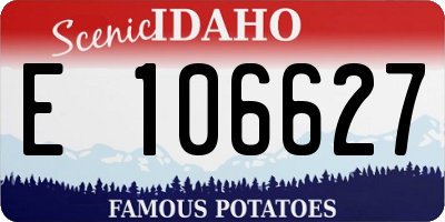 ID license plate E106627