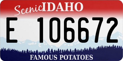ID license plate E106672